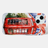 Coques Case-Mate iPhone Boîte téléphonique anglaise et drapeau (Verso (horizontal))