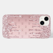 Coques Case-Mate iPhone Boites de monogramme rose rose poussiéreux (Verso (horizontal))
