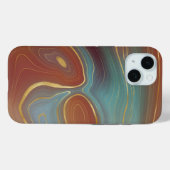 Coques Case-Mate iPhone Boîtes de téléphone en marbre bleu et rouille pour (Verso (horizontal))