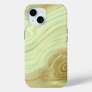 Coque Pour iPhone 15 Boîtes de téléphone en marbre jaune pour iPhone et