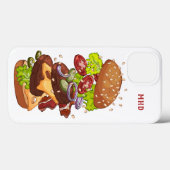 Coques Case-Mate iPhone Boîtes de téléphone Monogram Burger personnalisées (Verso (horizontal))