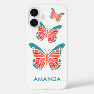 Coques iPhone 16 Boîtes de téléphone personnalisées Papillon stylis