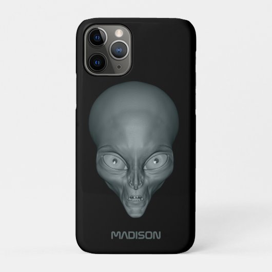 Coques Case-Mate iPhone Boîtes téléphoniques d'Aliens UFO de nom personnal (Dos)