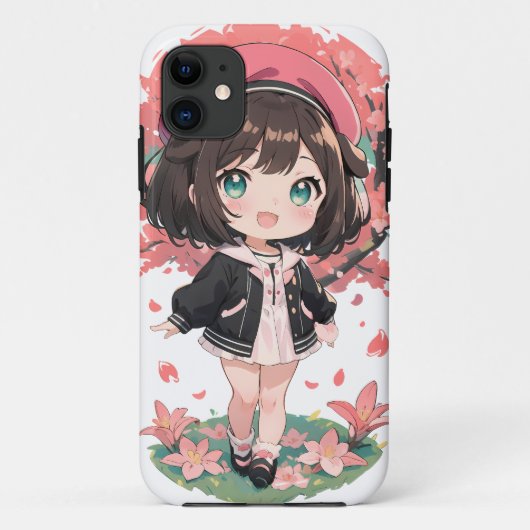 Coques Case-Mate iPhone Boîtes téléphoniques robustes mignonnes Anime Girl (Dos)