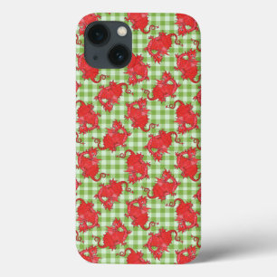 Coques Pour iPhone Boîtier à air iPad : Dragons rouges sur En vichy v