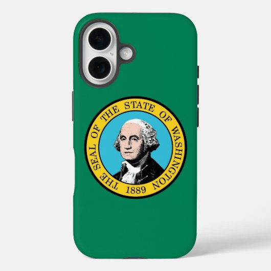 Coques Case-Mate iPhone Boîtier Apple iPhone 16, drapeau de l'État de Wash (Verso)