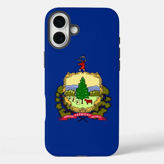 Coques Case-Mate iPhone Boîtier Apple iPhone 16 Plus, drapeau du Vermont (Verso)