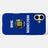 Coques Case-Mate iPhone Boîtier Apple iPhone 16 Plus, drapeau du Wisconsin (Verso (horizontal))