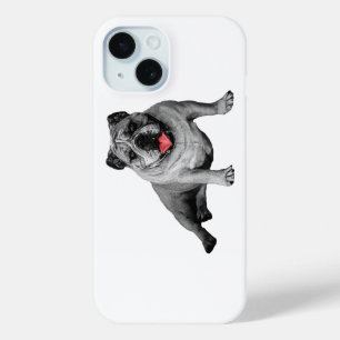 Coque Pour iPhone 15 Boîtier Bulldog avec Accent Rouge
