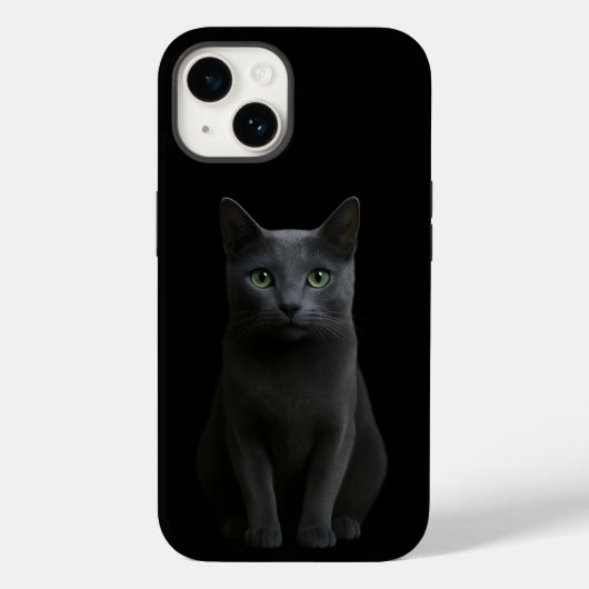 Coques Case-Mate iPhone Boîtier Case-Mate iPhone 14 Black 4 Luxe, Chat ble (Verso)