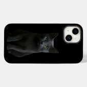 Coques Case-Mate iPhone Boîtier Case-Mate iPhone 14 Black 4 Luxe, Chat ble (Verso (horizontal))