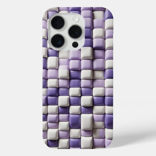 Coques Case-Mate iPhone Boîtier Cube Moderne 3D Violet et Blanc - Abstrait (Verso)
