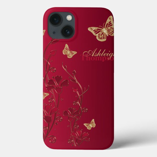 Coques Case-Mate iPhone Boîtier d'air à papillon rouge et or Floral iPad (Verso)