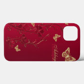 Coques Case-Mate iPhone Boîtier d'air à papillon rouge et or Floral iPad (Verso (horizontal))