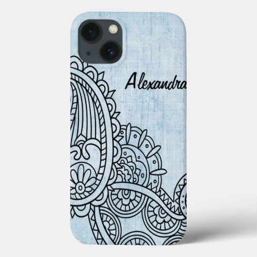 Coques Case-Mate iPhone Boîtier d'air Blue Mehndi Motif iPad (Verso)