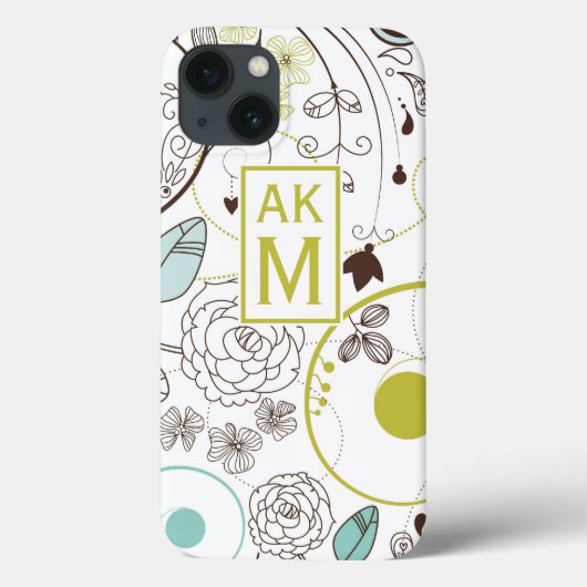 Coques Case-Mate iPhone Boîtier d'air du Motif de Whimsy Floral Monogram i (Verso)