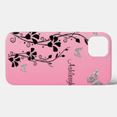 Coques Case-Mate iPhone Boîtier d'air floral iPad rose noir en argent 3 (Verso (horizontal))