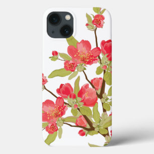 iPhone 13 Case Boîtier d'air iPad en fleurs d'arbre rose
