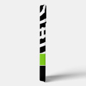 Coques Case-Mate iPhone Boîtier d'air Monogram Black, Lime Zebra Stripe (Verso / Droite)