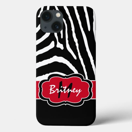 Coques Case-Mate iPhone Boîtier d'air Monogram Black, Red Zebra Stripe iPa (Verso)
