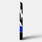 Coques Case-Mate iPhone Boîtier d'air monogramme noir, bleu zèbre bande iP (Verso / Gauche)