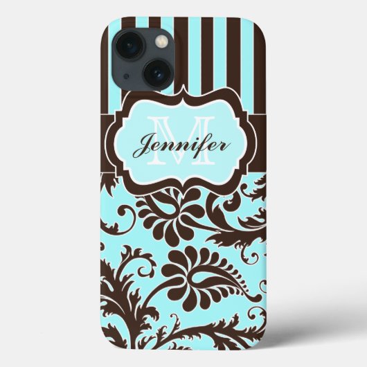 Coques Case-Mate iPhone Boîtier d'air pour iPad bleu, Brown, blanc rayé (Verso)