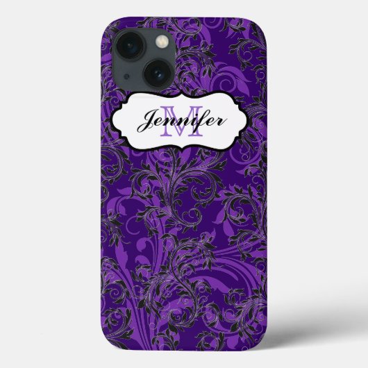 Coques Case-Mate iPhone Boîtier d'air pour iPad Monogramme violet noir (Verso)