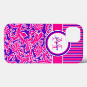 Coques Case-Mate iPhone Boîtier d'air rose violet blanc rayé Damas 2 iPad (Verso (horizontal))