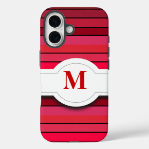 Coques iPhone 16 Boîtier de poche motif rayé rouge iPhone 5/5s