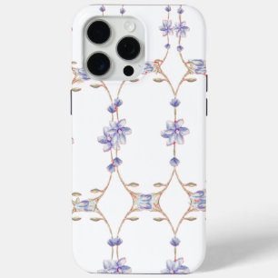 Coque iPhone 15 Pro Max Boîtier de téléphone à fleurs blanches
