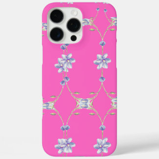Coques iPhone 16 Pro Max Boîtier de téléphone à fleurs rose