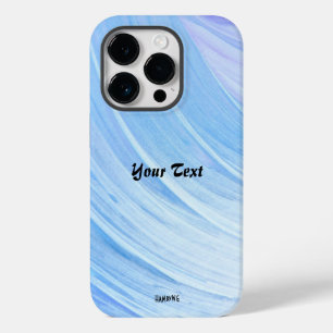 Coque Pour iPhone 14 Pro Boîtier de téléphone cellulaire à balayage bleu HA