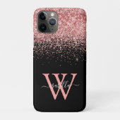 Coques Case-Mate iPhone Boîtier de téléphone cellulaire monogramme rose (Dos)