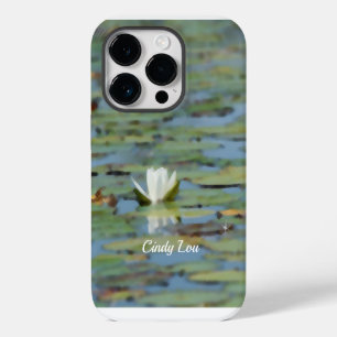 Coque Pour iPhone 14 Pro Boîtier de téléphone cellulaire nénuphar Lake Flow