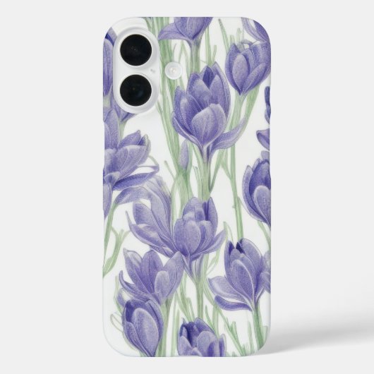 Coques Case-Mate iPhone Boîtier de téléphone couleur Aquarelle Crocus Flow (Verso)