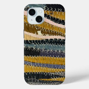 Coque Pour iPhone 15 Boîtier de téléphone Crazy Quilt antique