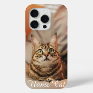 Coque iPhone 15 Pro Boîtier de téléphone de chat customisé avec votre