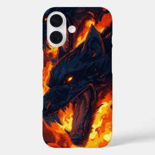 Coques iPhone 16 Boîtier de téléphone de flamme de dragon infernal