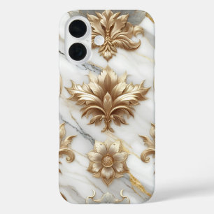 Coques iPhone 16 Boîtier de téléphone de luxe Gold Baroque
