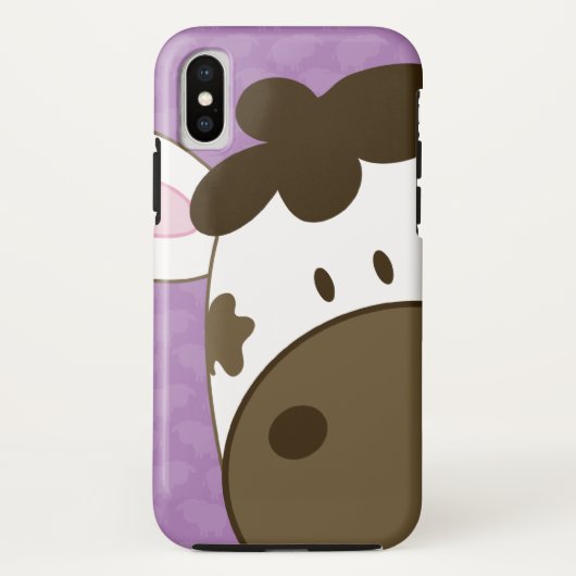 Coques Case-Mate iPhone Boîtier de téléphone de vache mignonne pourpre et (Dos)