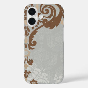 Coques iPhone 16 Boîtier de téléphone élégant au chocolat d'argent