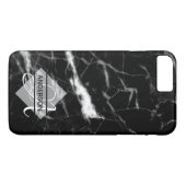 Coques Case-Mate iPhone Boîtier de téléphone en marbre monogramme noir per (Dos (Horizontal))