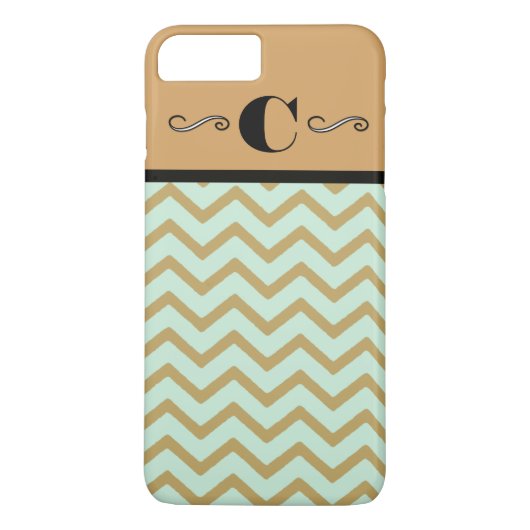 Coques Case-Mate iPhone Boîtier de téléphone en or et Turquoise Monogramme (Dos)