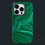 Coque Pour iPhone 14 Pro Boîtier de téléphone en pierre minérale en tranche<br><div class="desc">Photo Closeup vue d'une dalle de malachite. Choisissez votre modèle iphone ou transférez vers un autre type de coque</div>
