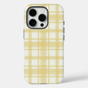 Coques iPhone 16 Pro Boîtier de téléphone fixe jaune texturé en vichy j