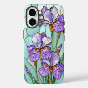 Coques iPhone 16 Boîtier de téléphone Fleur Iris en Verre Tiré