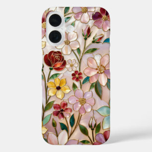 Coques iPhone 16 Boîtier de téléphone Fleur vitrail Fleur sauvage r