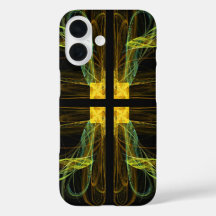 Boîtier de téléphone Fractable Green & Gold Cross