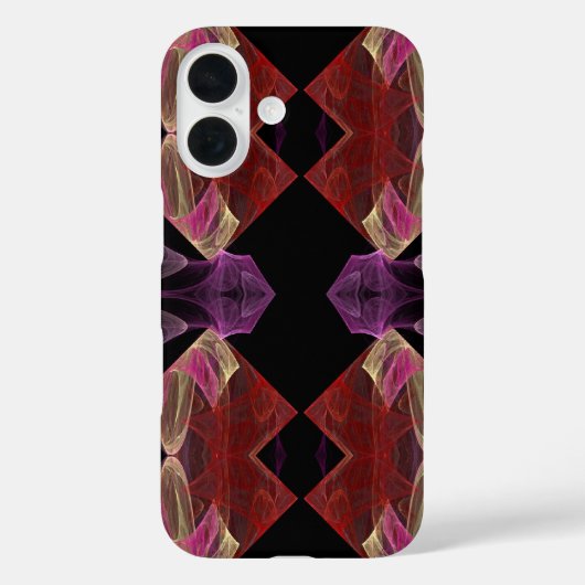 Coques Case-Mate iPhone Boîtier de téléphone fractal rouge n violet (Verso)