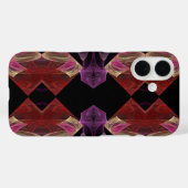 Coques Case-Mate iPhone Boîtier de téléphone fractal rouge n violet (Verso (horizontal))